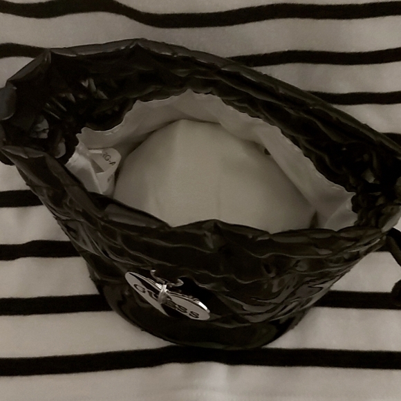 Guess Patent Leather Quilted Drawstring Bag - Picture 3 of 8